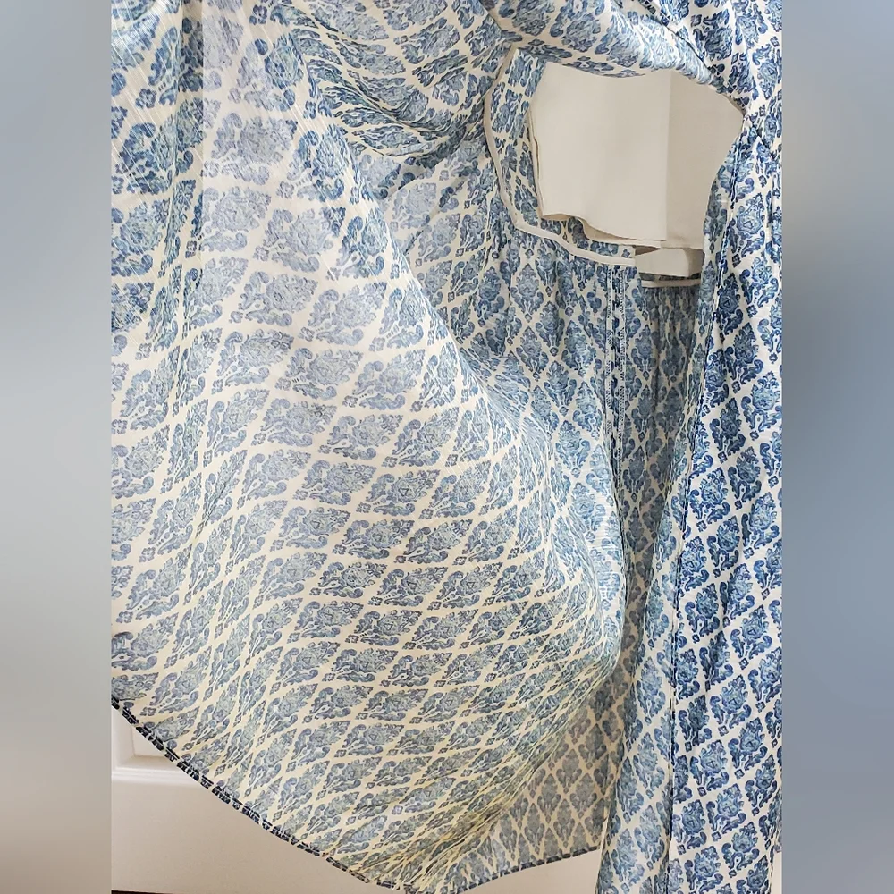 Sachin And Babi Bryce Gown/Lapis Print - Picture 13 of 17